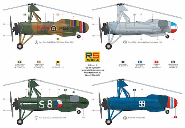 RS Models RSMI92188 1:72 Avro Rota C.30