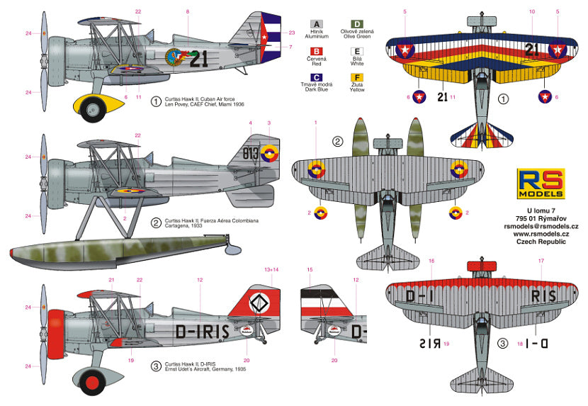 RS Models RSMI92191 1:72 Curtiss Hawk II with wheels and floats