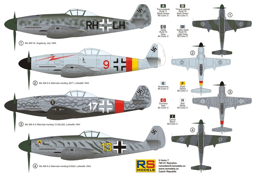 RS Models RSMI92202 1:72 Messerschmitt Me-309V-4