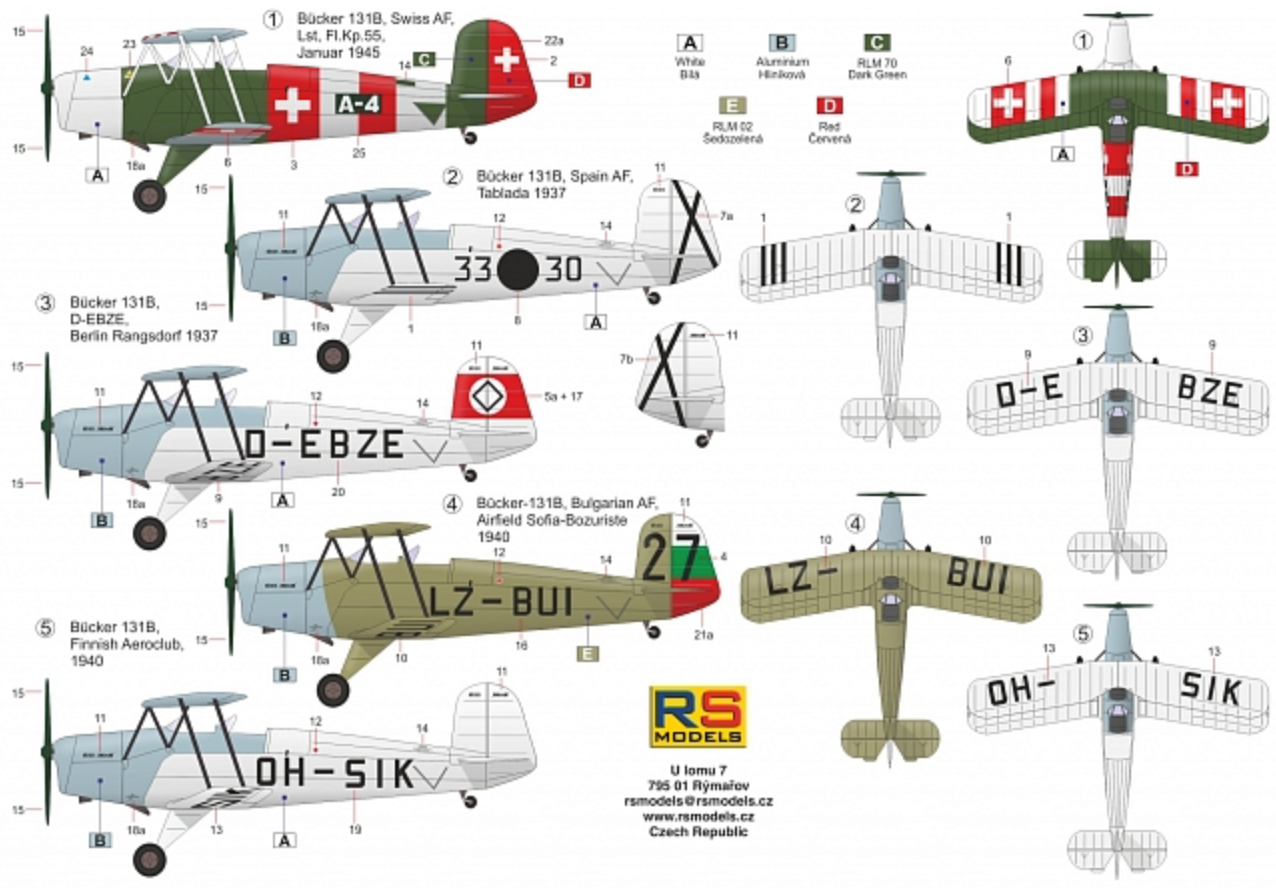 RS Models RSMI92238 1:72 Bucker Bu-131B 'Jungmann'