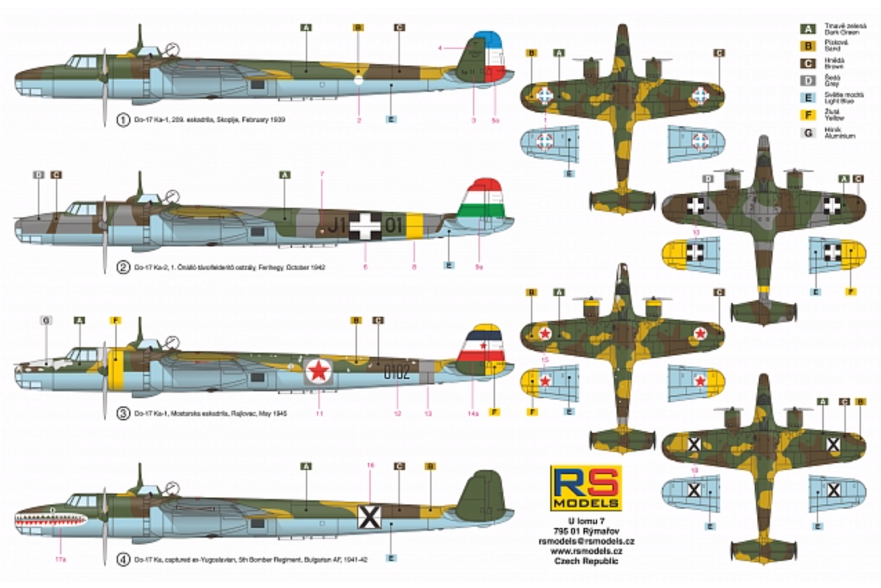 RS Models RSMI92243 1:72 Dornier Do-17K 1