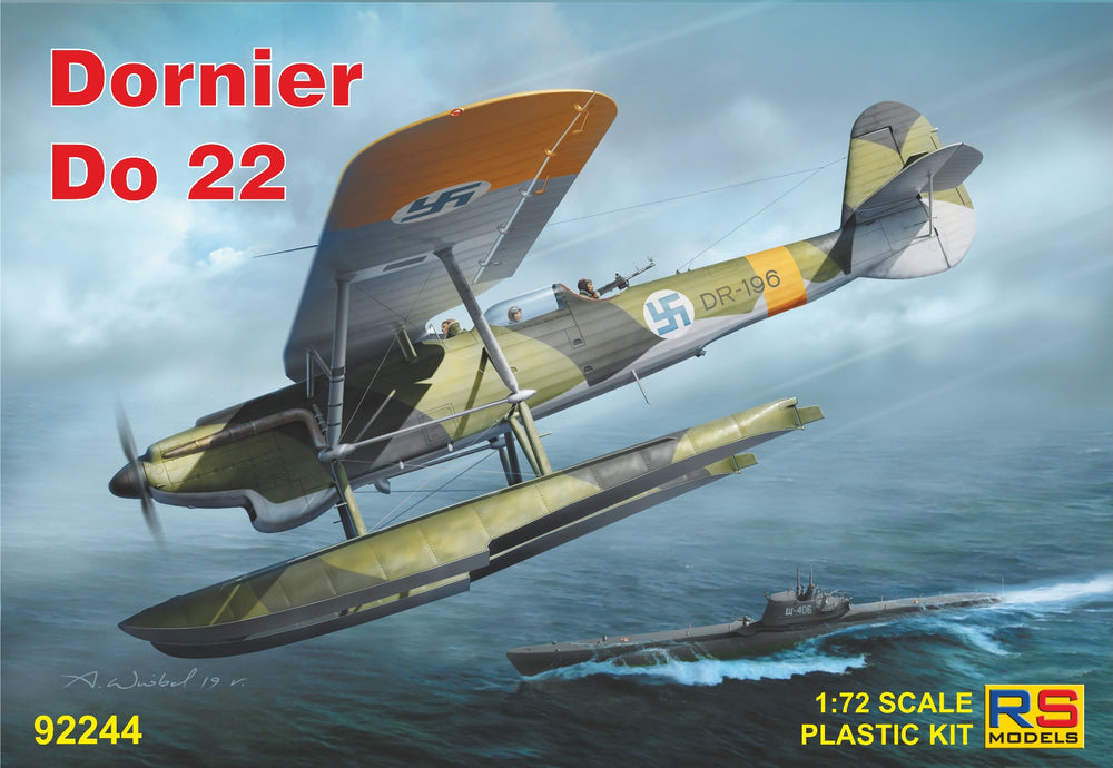 RS Models RSMI92244 1:72 Dornier Do-22 float plane, wheels and ski's