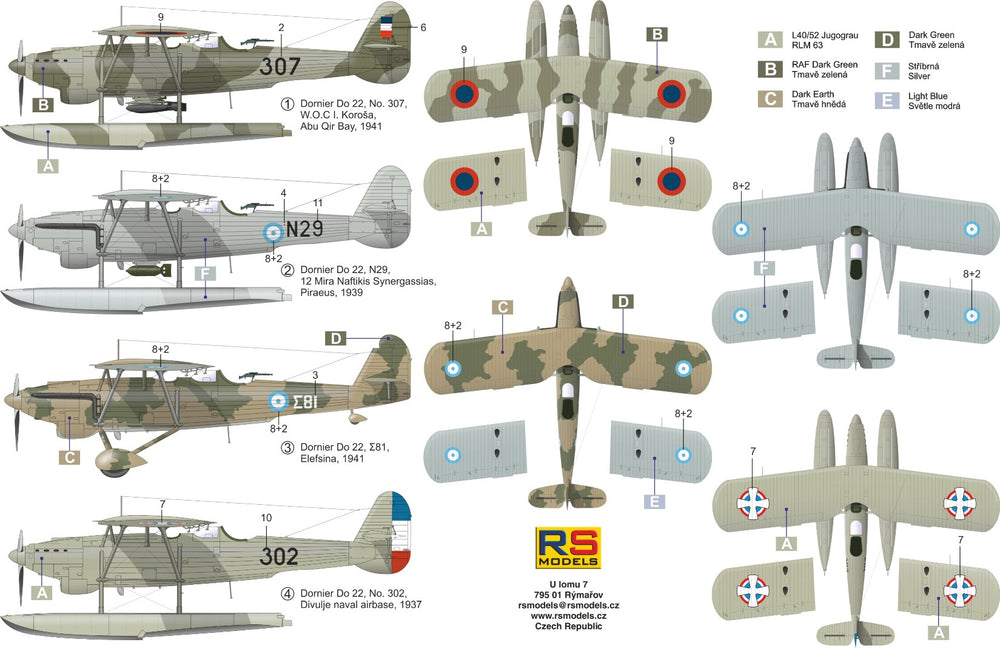 RS Models RSMI92245 1:72 Dornier Do-22 Float Plane