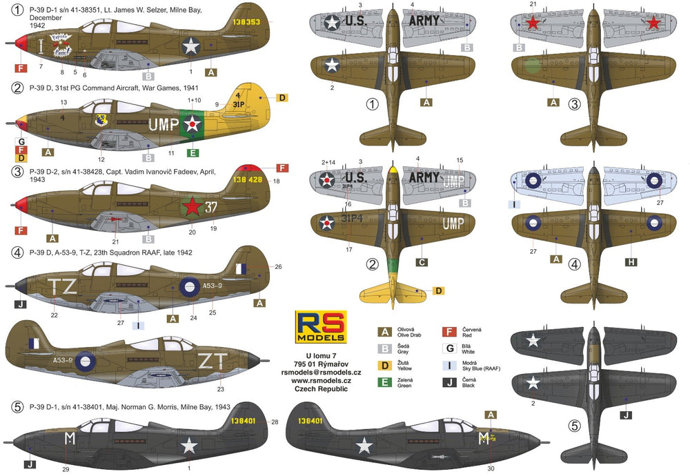 RS Models RSMI92252 1:72 Bell P-39D Airacobra