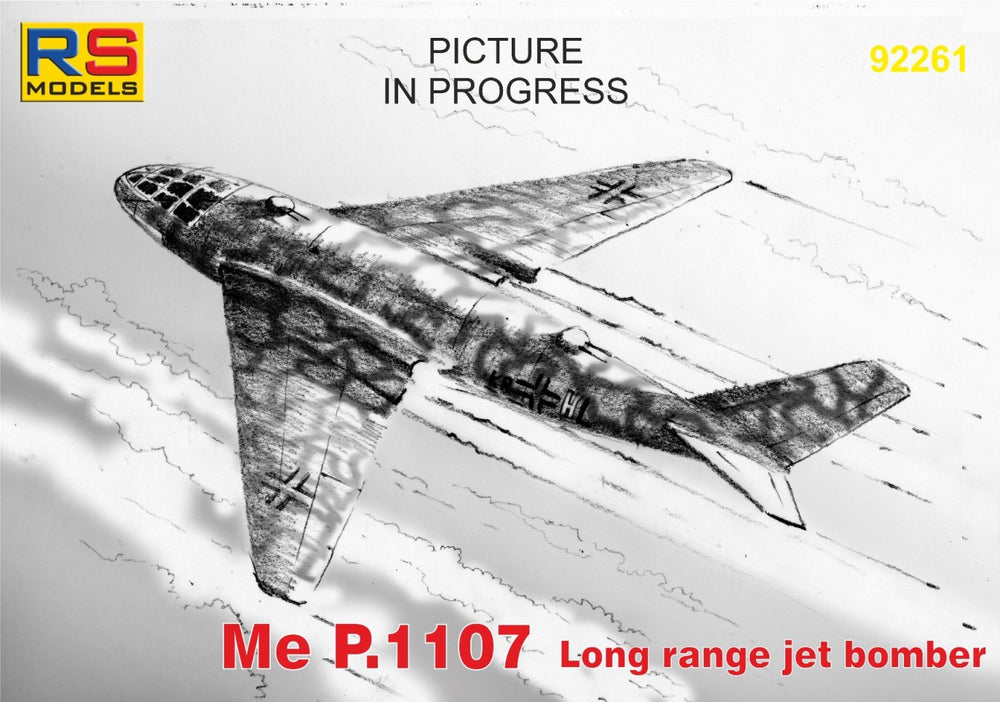 RS Models RSMI92259 1:72 Messerschmitt P.1107 4 decal versions for Luftwaffe