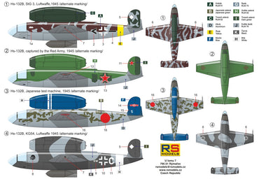 RS Models RSMI92268 1:72 Henschel Hs-132B with 20 mm MG 151 cannons