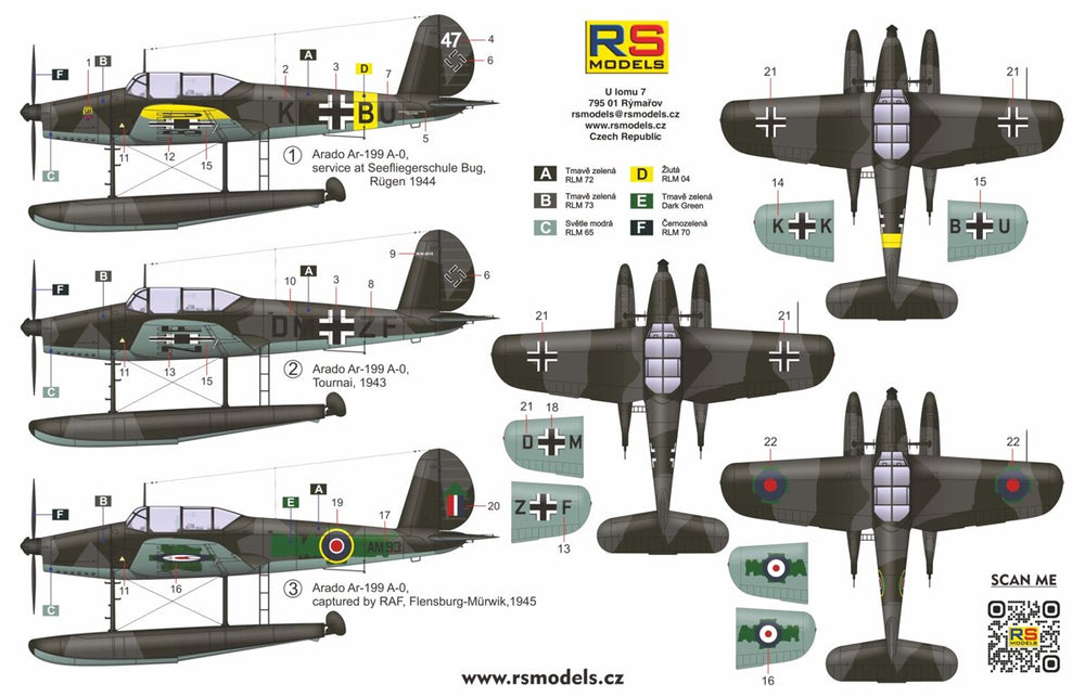 RS Models RSMI92272 1:72 Arado Ar-199 late version
