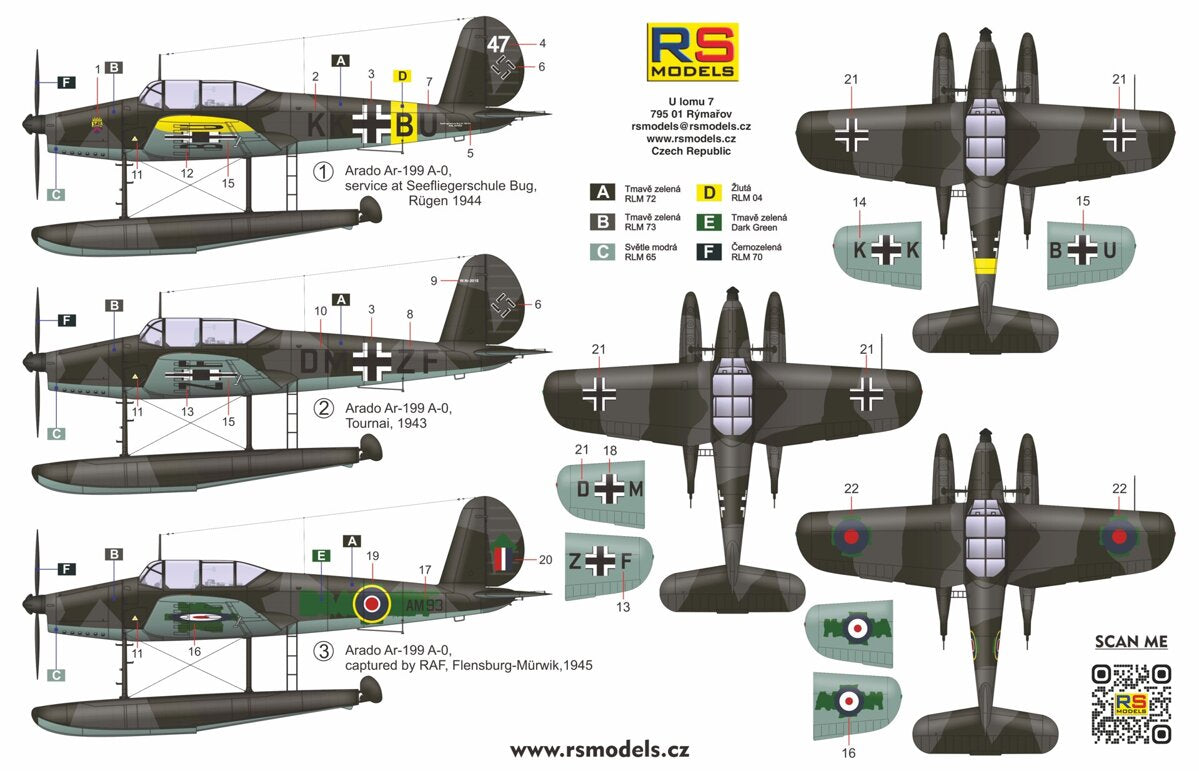 RS Models RSMI92272 1:72 Arado Ar-199 late version