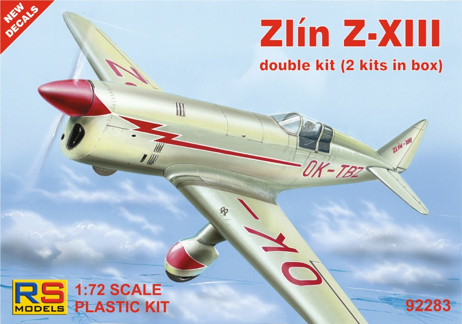 RS Models RSMI92283 1:72 Zlin Z-XIII include TWO kits