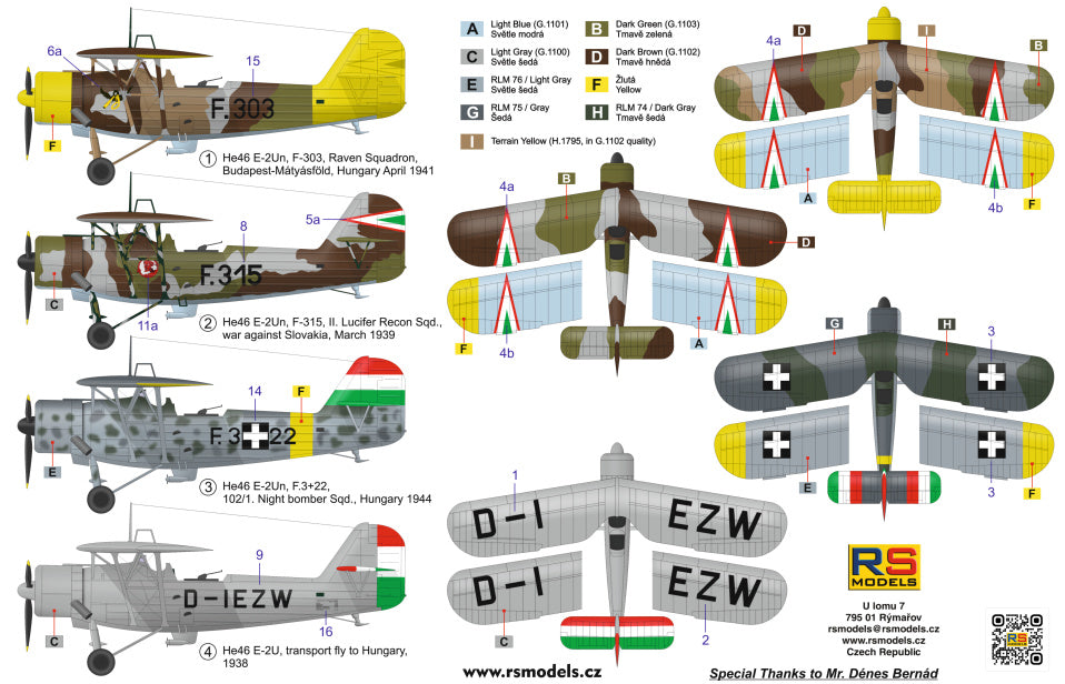 RS Models RSMI92285 1:72 Heinkel He-46 E-2Un Recon