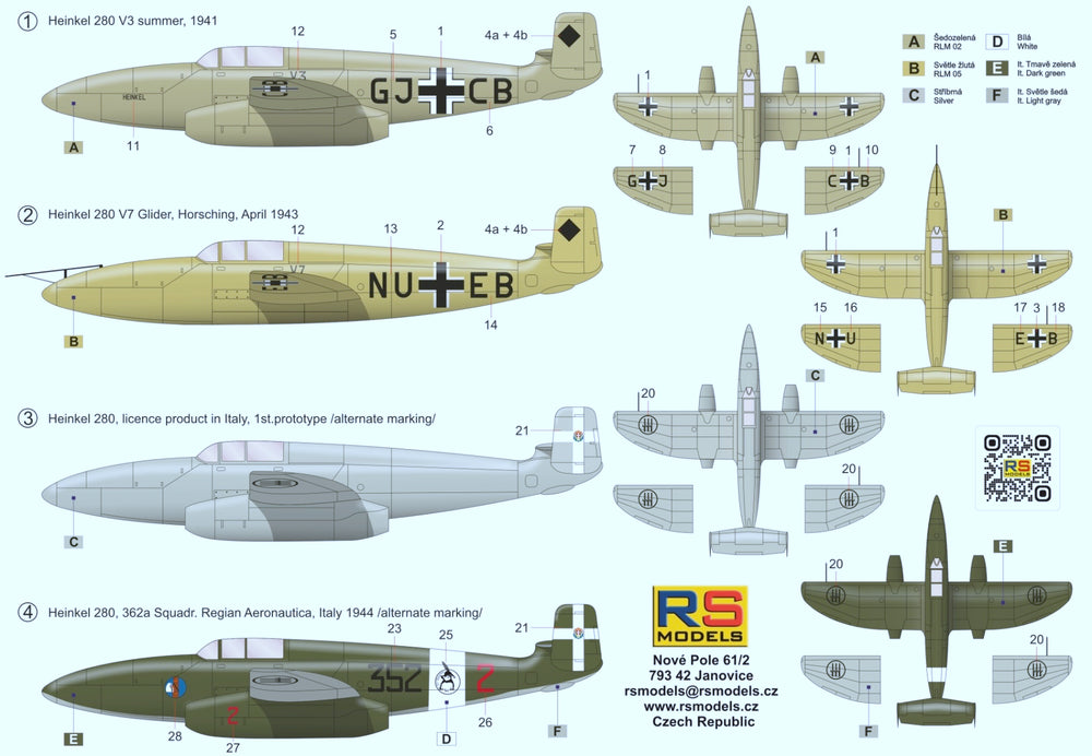RS Models RSMI92290 1:72 Heinkel He-280V-3