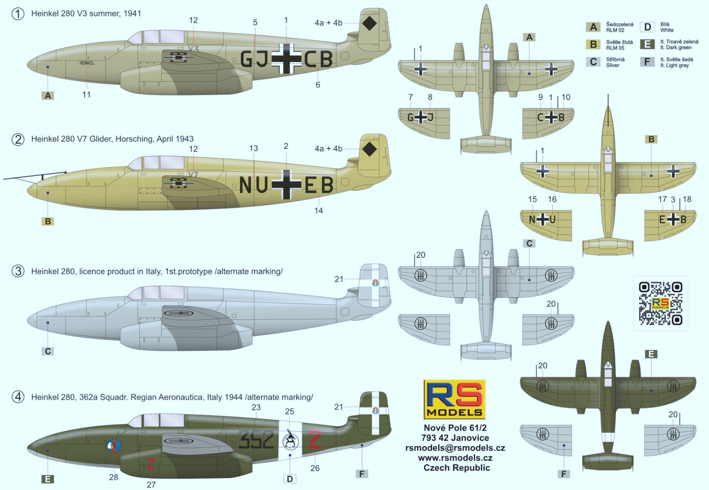 RS Models RSMI92290 1:72 Heinkel He-280V-3
