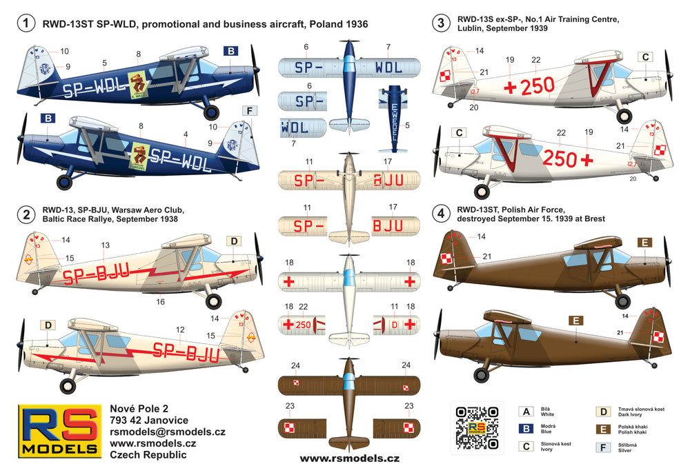 RS Models RSMI92301 1:72 RWD-13S/ST Polish Touring plane