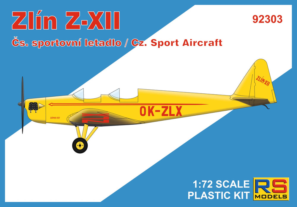 RS Models RSMI92303 1:72 Zlin-XII open 4 decal version for USAF, France RP+PE