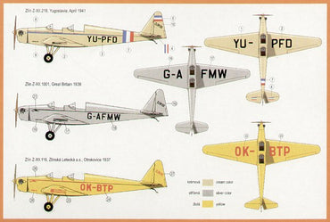 RS Models RSMI92039 1:72 Zlin-XII open cockpit 2 Czechoslovakia & Slovakia WWII
