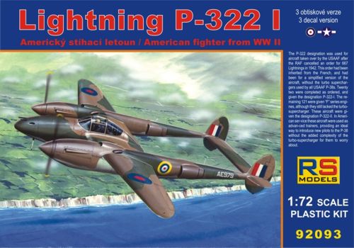RS Models RSMI92093 1:72 Lightning P-322 I 3 decal v