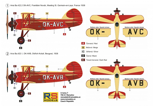 RS Models RSMI94003 1:72 Avia Ba.422 Resin Fuselage