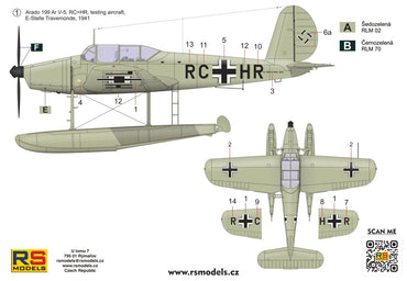 RS Models RSMI94006 1:72 Arado Ar-199V-5 1 decal v