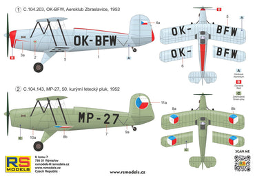 RS Models RSMI94013 1:72 Aero C-104 2 decal v