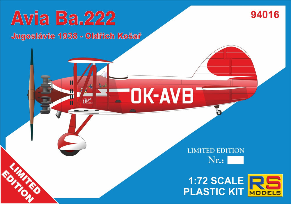 RS Models RSMI94016 1:72 Avia Ba.222 1 decal v