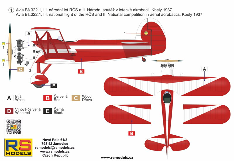 RS Models RSMI94019 1:72 Avia Ba.322.1 1 decal v