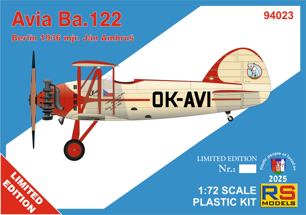 RS Models RSMI94023 1:72 Avia Ba.122 OK-AVI Berlin 36 1 decal