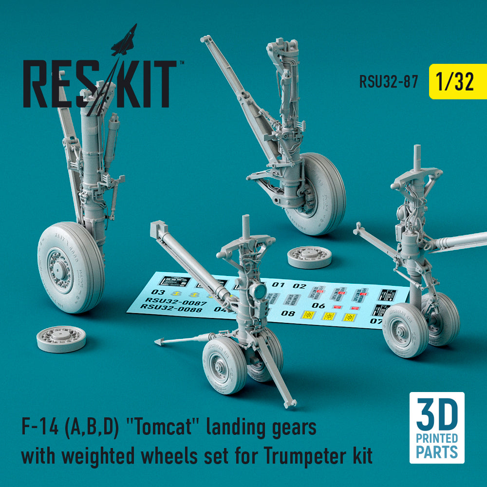 ResKit RSU32-0087 1:32 F-14A/B/D Tomcat Landing Gear & Wheels