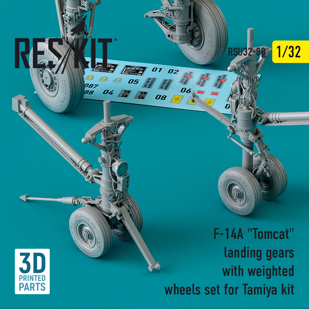 ResKit RSU32-0088 1:32 Grumman F-14A Tomcat landing gears with Wtd wheels set