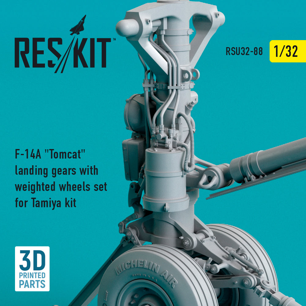 ResKit RSU32-0088 1:32 Grumman F-14A Tomcat landing gears with Wtd wheels set