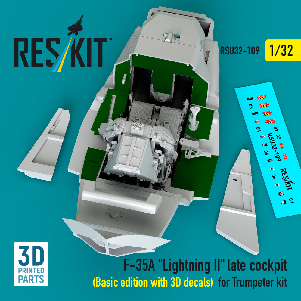 ResKit RSU32-0109 1:32 Lockheed-Martin F-35A Lightning II late cockpit