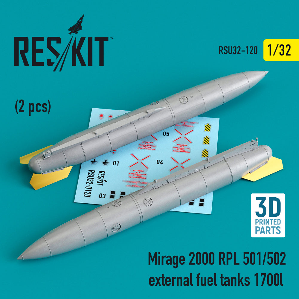ResKit RSU32-0120 1:32 Mirage 2000 RPL 501/502 external fuel tanks 1700lt