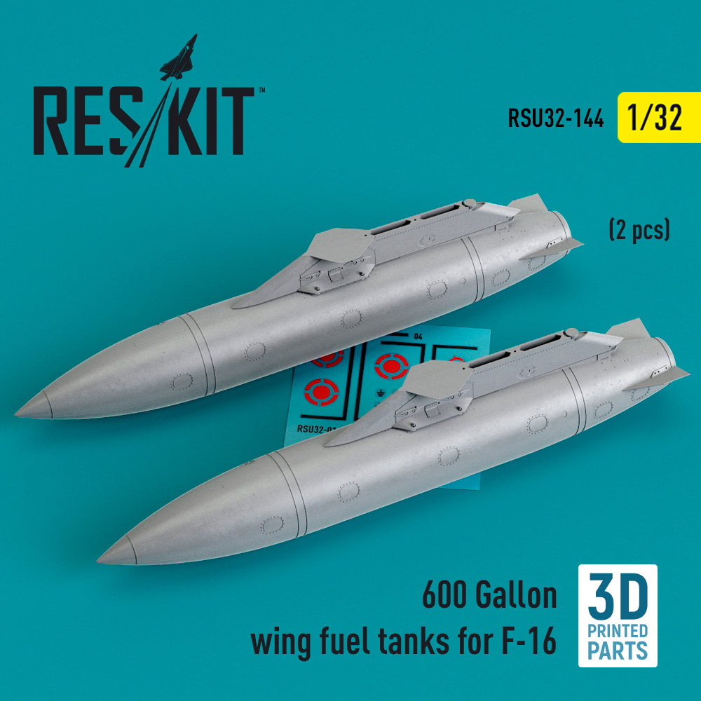 ResKit RSU32-0144 1:32 F-16CJ/DJ/I Sufa 600gal Wing Fuel Tanks (2 pcs)
