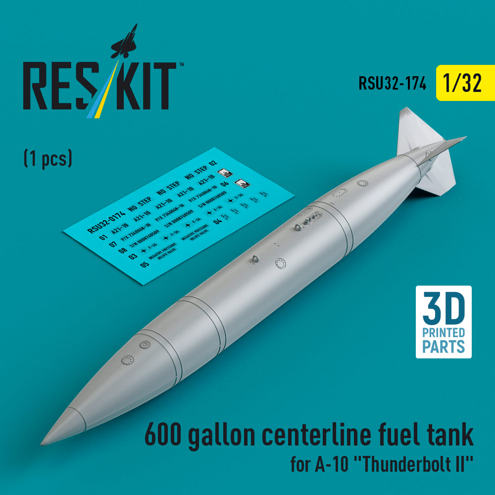 ResKit RSU32-0174 1:32 A-10 Thunderbolt II 600gal Fuel Tank (1 pc)