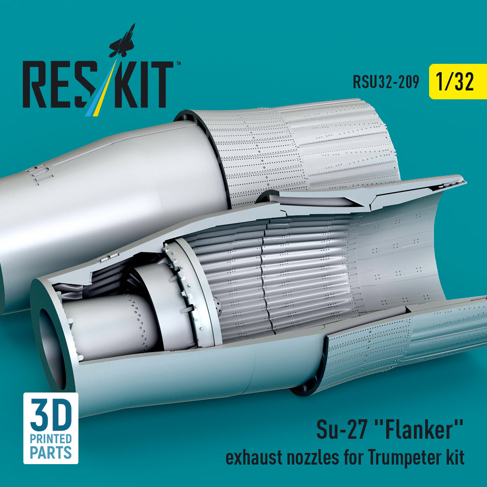 ResKit RSU32-0209 1:32 Sukhoi Su-27 Flanker exhaust nozzles