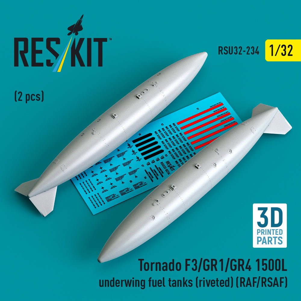 ResKit RSU32-0234 1:32 Panavia Tornado F.3/GR.1/GR.4 1500L underwing fuel tanks
