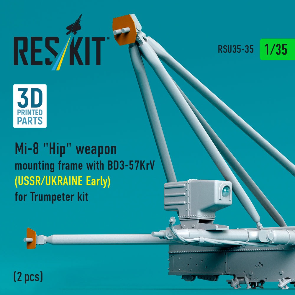 ResKit RSU35-0035 1:35 Mil Mi-8 Hip weapon mounting frame with BD3-57KrV