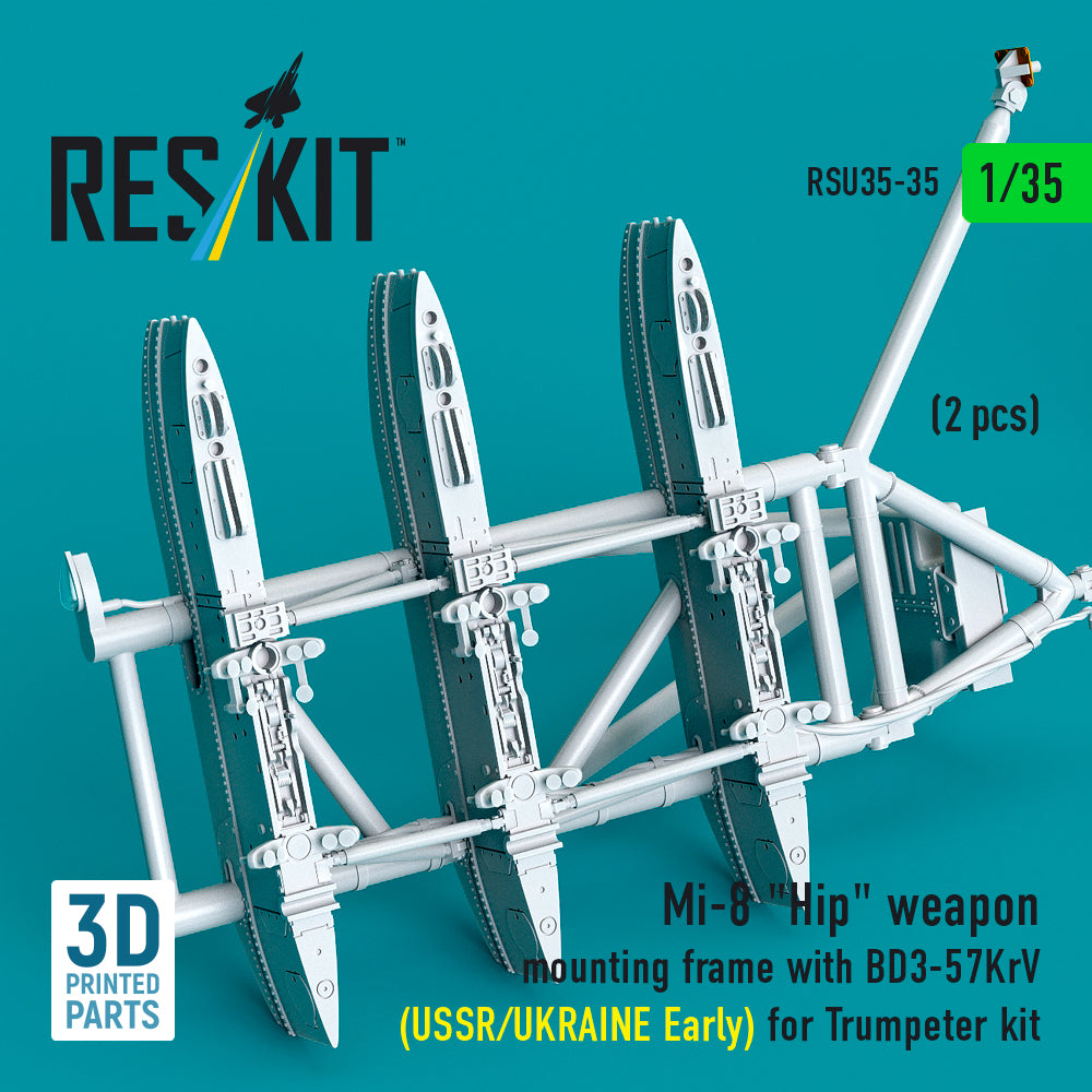 ResKit RSU35-0035 1:35 Mil Mi-8 Hip weapon mounting frame with BD3-57KrV