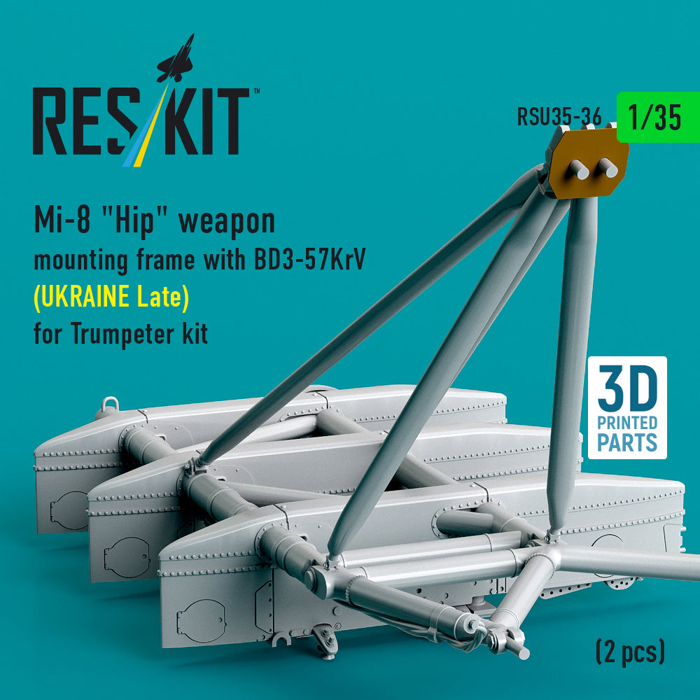 ResKit RSU35-0036 1:35 Mil Mi-8 Hip weapon mounting frame with BD3-57KrV