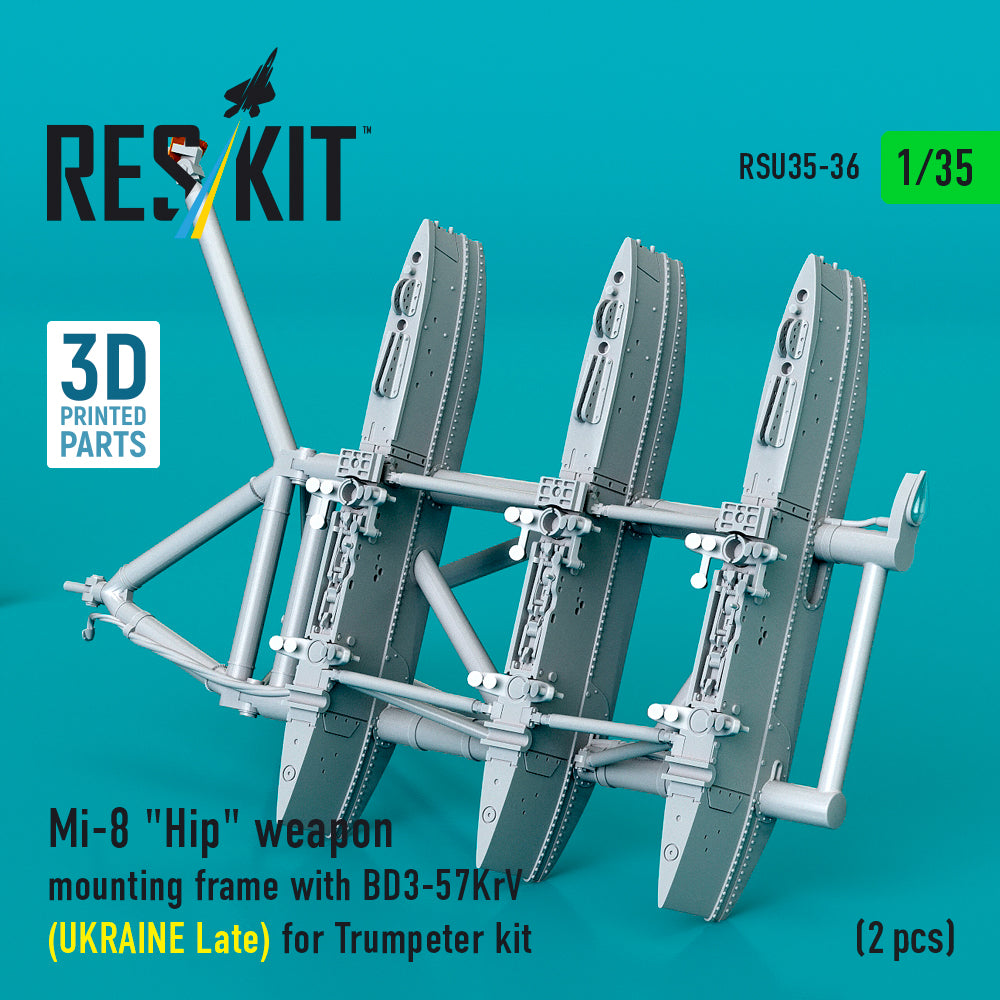 ResKit RSU35-0036 1:35 Mil Mi-8 Hip weapon mounting frame with BD3-57KrV