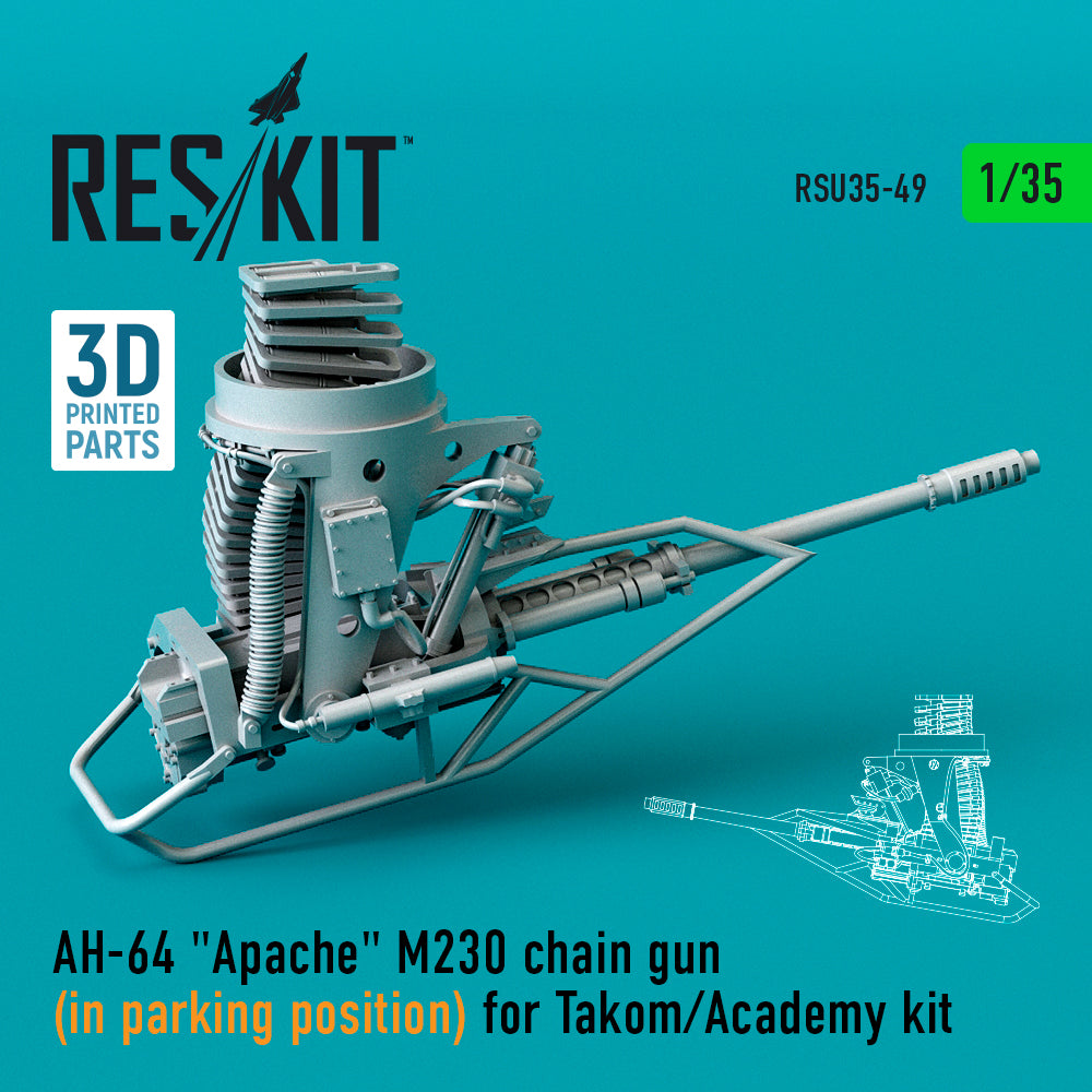 ResKit RSU35-0049 1:35 Bell/Boeing AH-64 Apache M230 chain gun