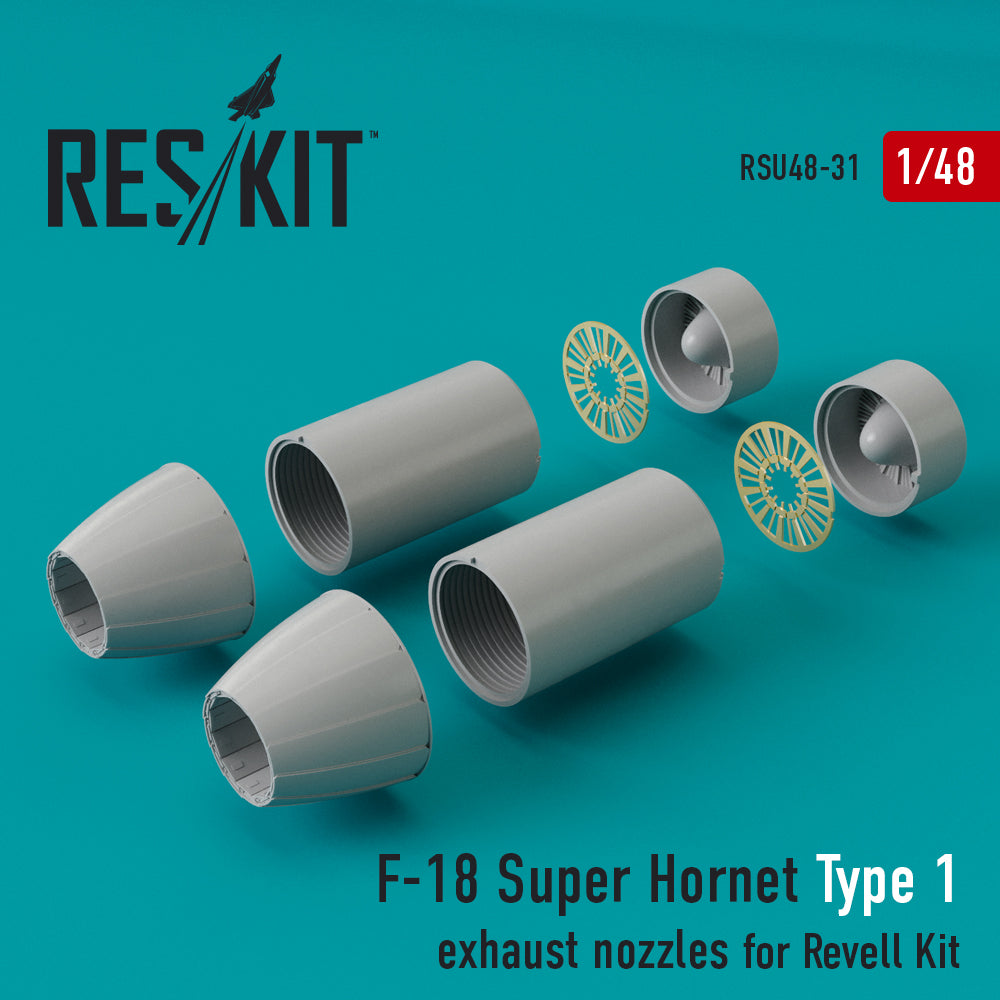 ResKit RSU48-0031 1:48 F/A-18E F/A-18F Super Hornet Type 1 exhaust nozzles
