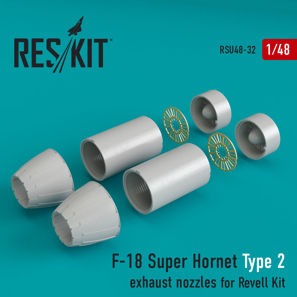 ResKit RSU48-0032 1:48 F/A-18E F/A-18F Super Hornet Type 2 exhaust nozzles