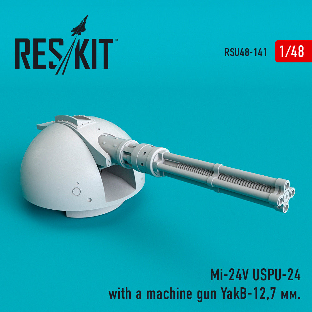 ResKit RSU48-0141 1:48 Mil Mi-24V USPU-24 with a machine gun YakB-12,7 1/4 1/4