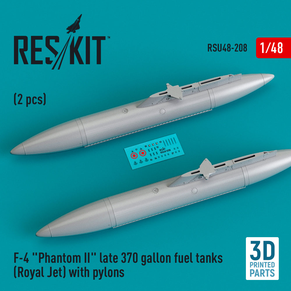 ResKit RSU48-0208 1:48 McDonnell F-4 Phantom II late 370 gallon fuel tanks