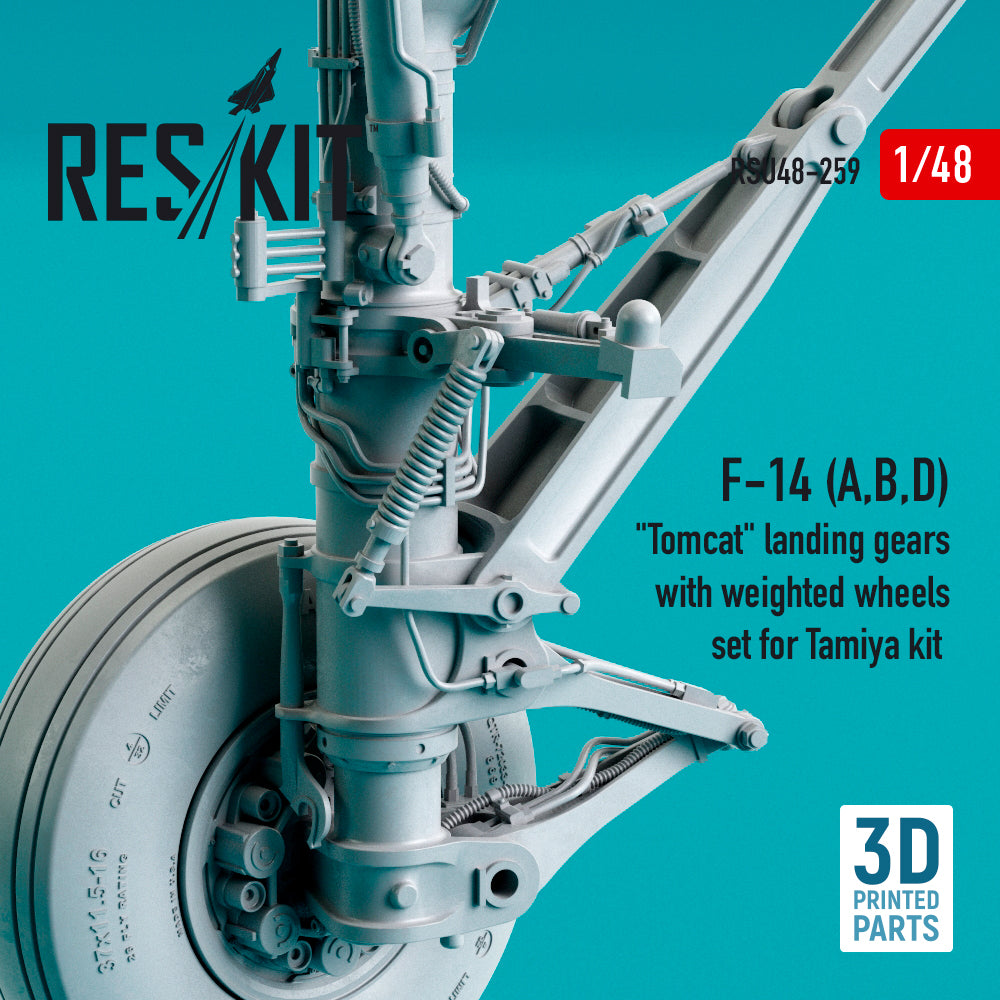 ResKit RSU48-0259 1:48 F-14 Tomcat Metal Landing Gear & Wheels