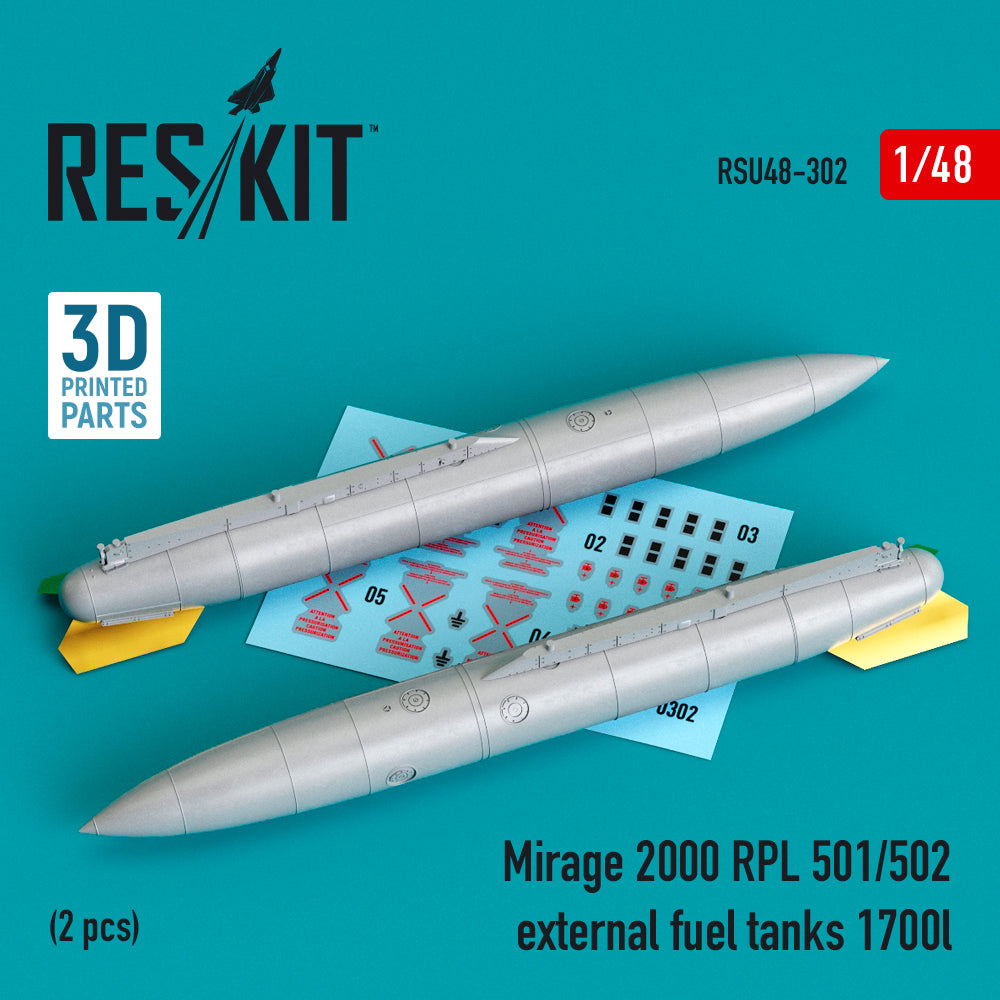 ResKit RSU48-0302 1:48 Mirage 2000 RPL 501/502 external fuel tanks 1700lt
