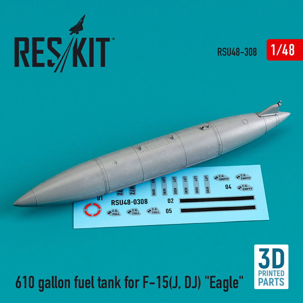 ResKit RSU48-0308 1:48 F-15J/DJ Eagle 610gal Fuel Tank