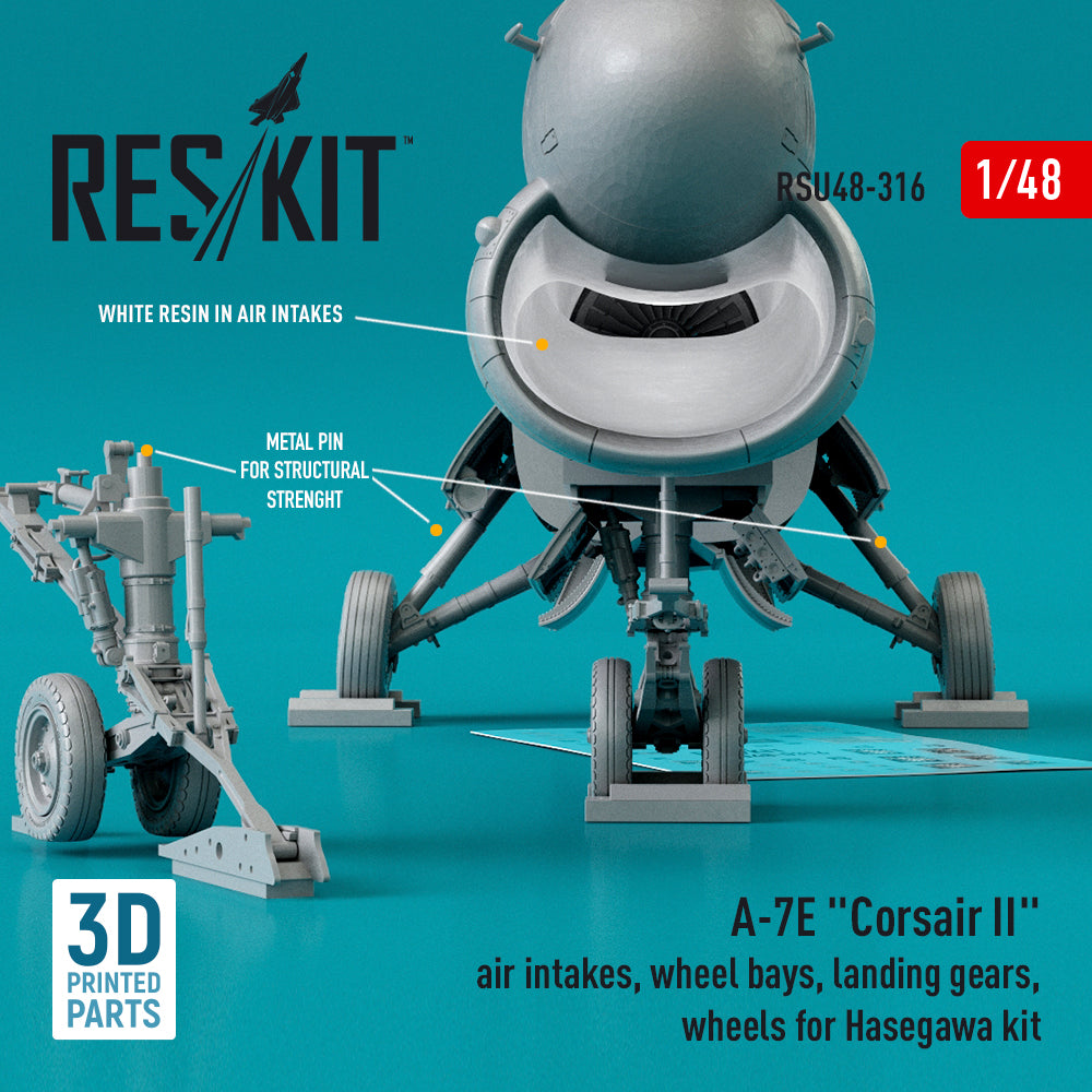 ResKit RSU48-0316 1:48 A-7E Corsair II Landing Gear & Intakes