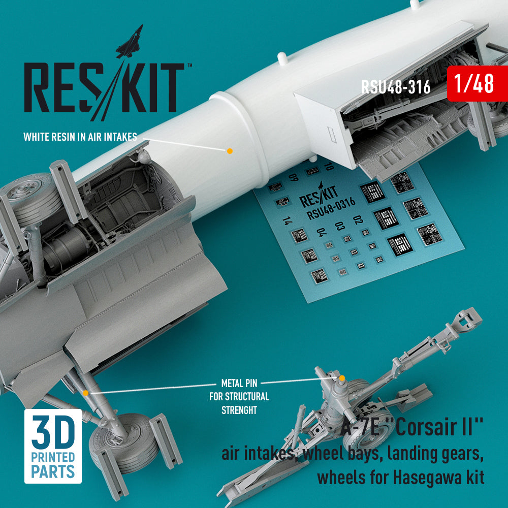 ResKit RSU48-0316 1:48 A-7E Corsair II Landing Gear & Intakes