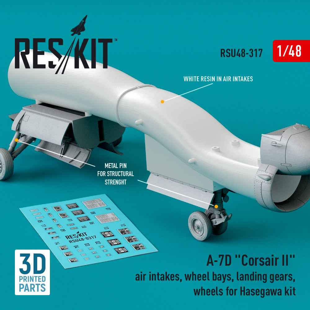 ResKit RSU48-0317 1:48 A-7D Corsair II Landing Gear & Intakes